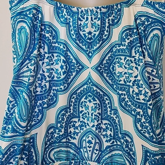 Beach House tankini top Blue Double Cross Back Strap Sz 10 - Picture 11 of 14
